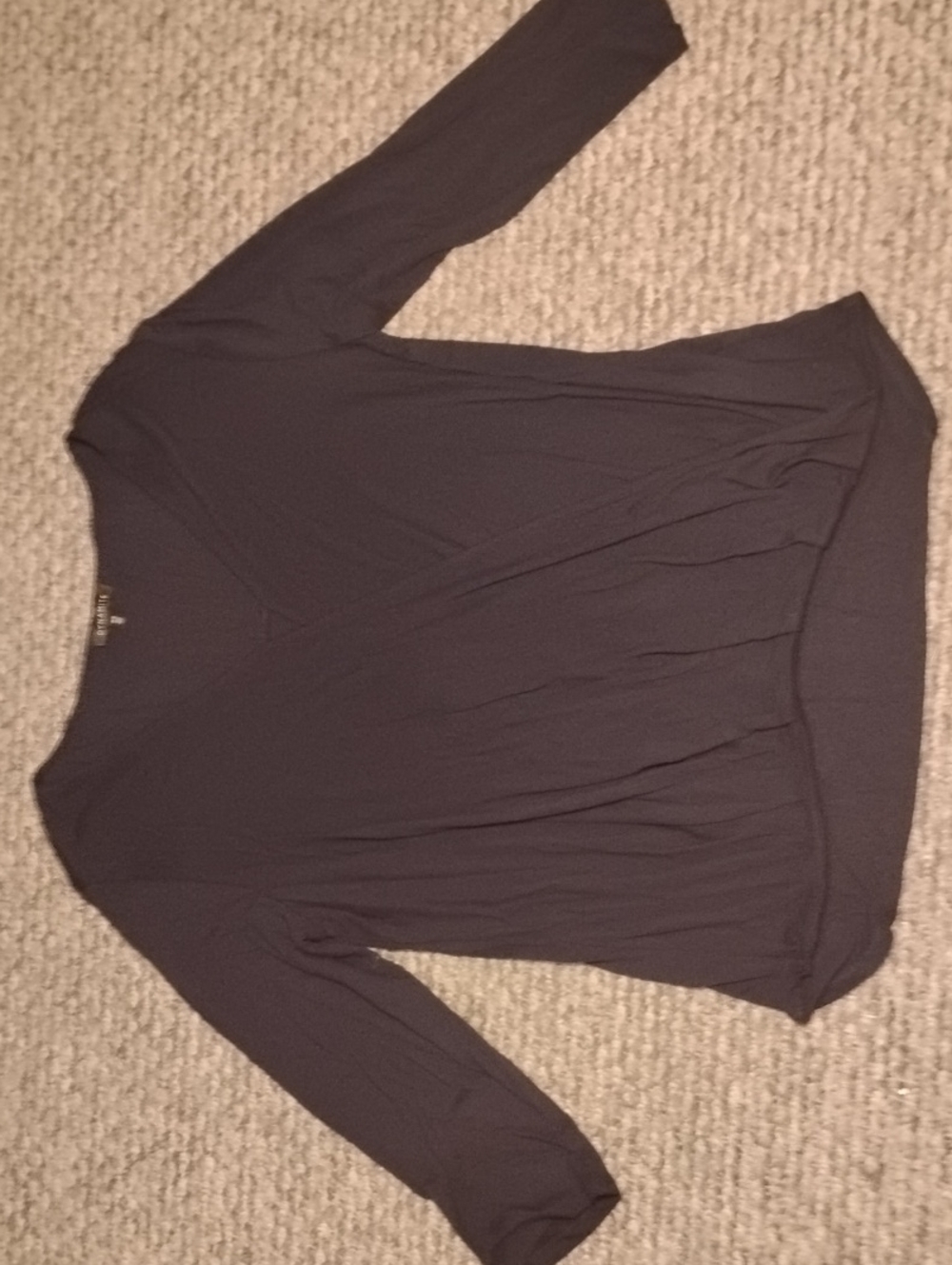 Women’s Navy Blue Keyhole/Wrap Long Sleeve Top